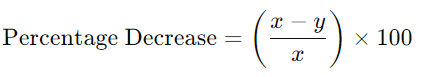 Percentage decrease formula